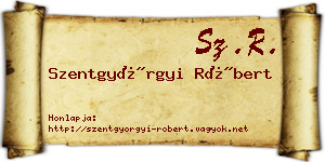 Szentgyörgyi Róbert névjegykártya