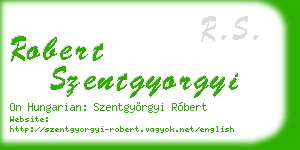 robert szentgyorgyi business card