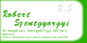 robert szentgyorgyi business card